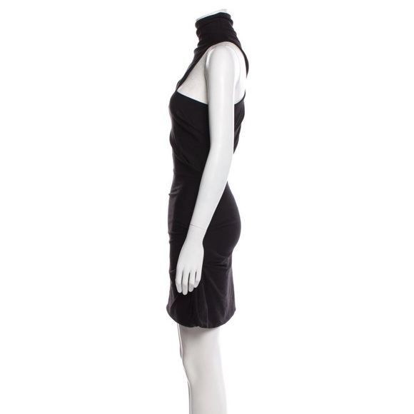 FEBEN Black Asymmetrical One-Shoulder Mini Dress - Picture 4 of 6